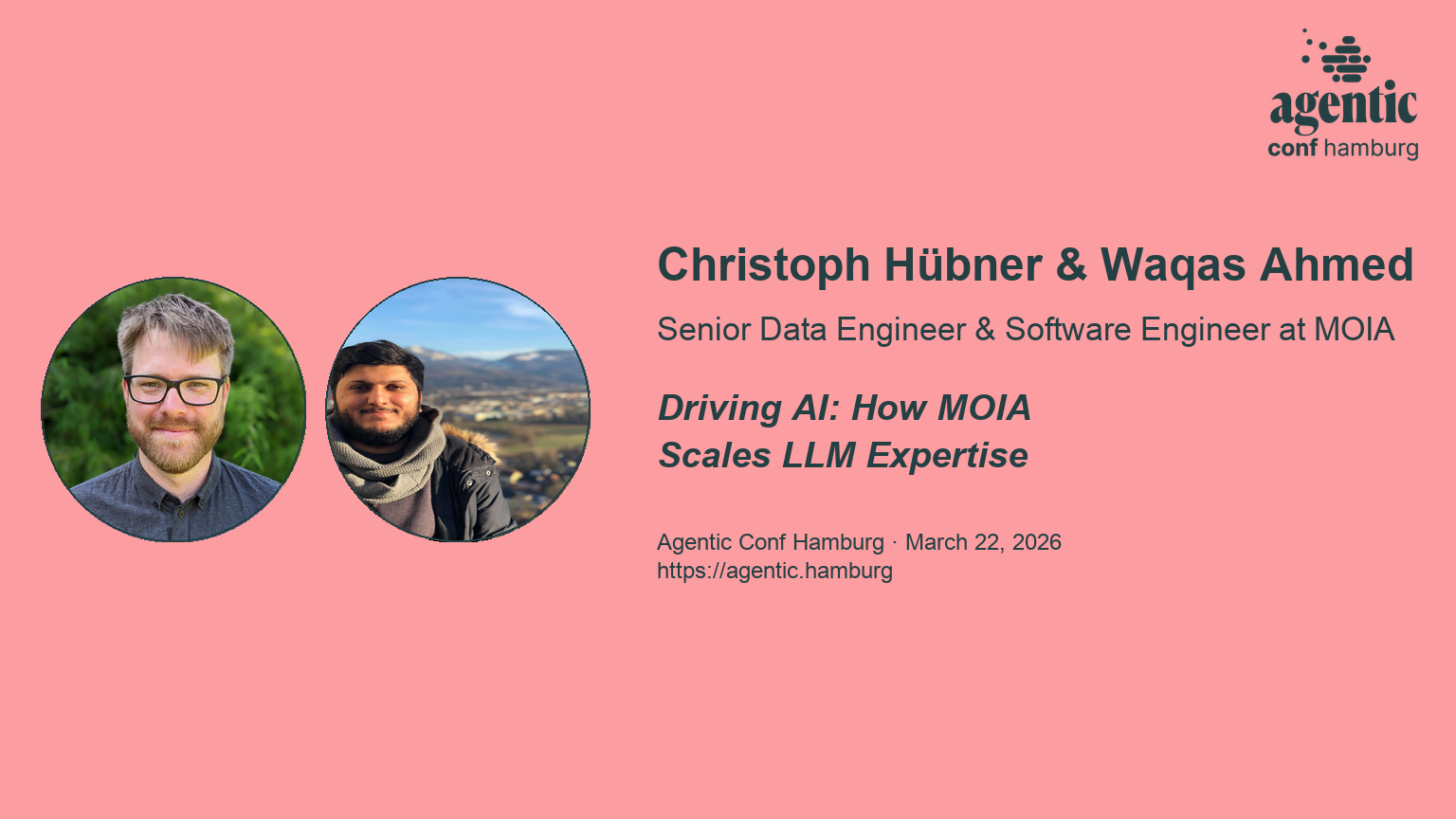 Speaker Spotlight: Christoph Hübner & Waqas Ahmed – Driving AI: How MOIA Scales LLM Expertise