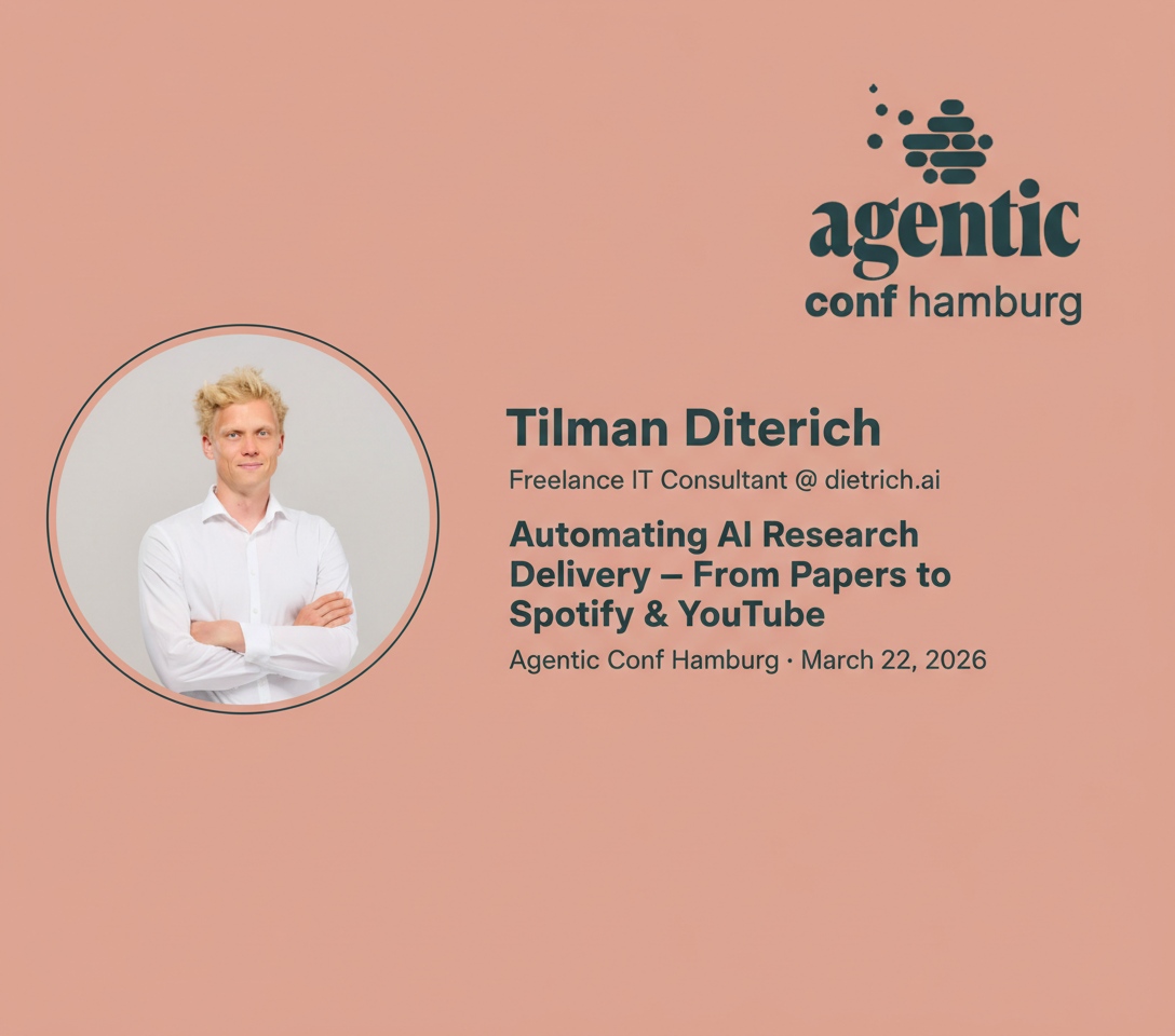 Speaker Spotlight: Tilman Dietrich – Automating AI Research Delivery — From Papers to Spotify & YouTube