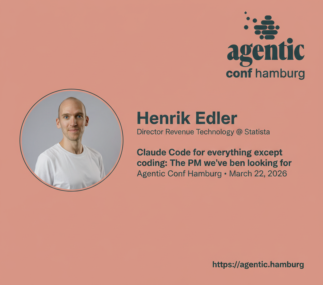 Speaker Spotlight: Henrik Edler – Claude Code for everything except coding: The PM we've been looking for